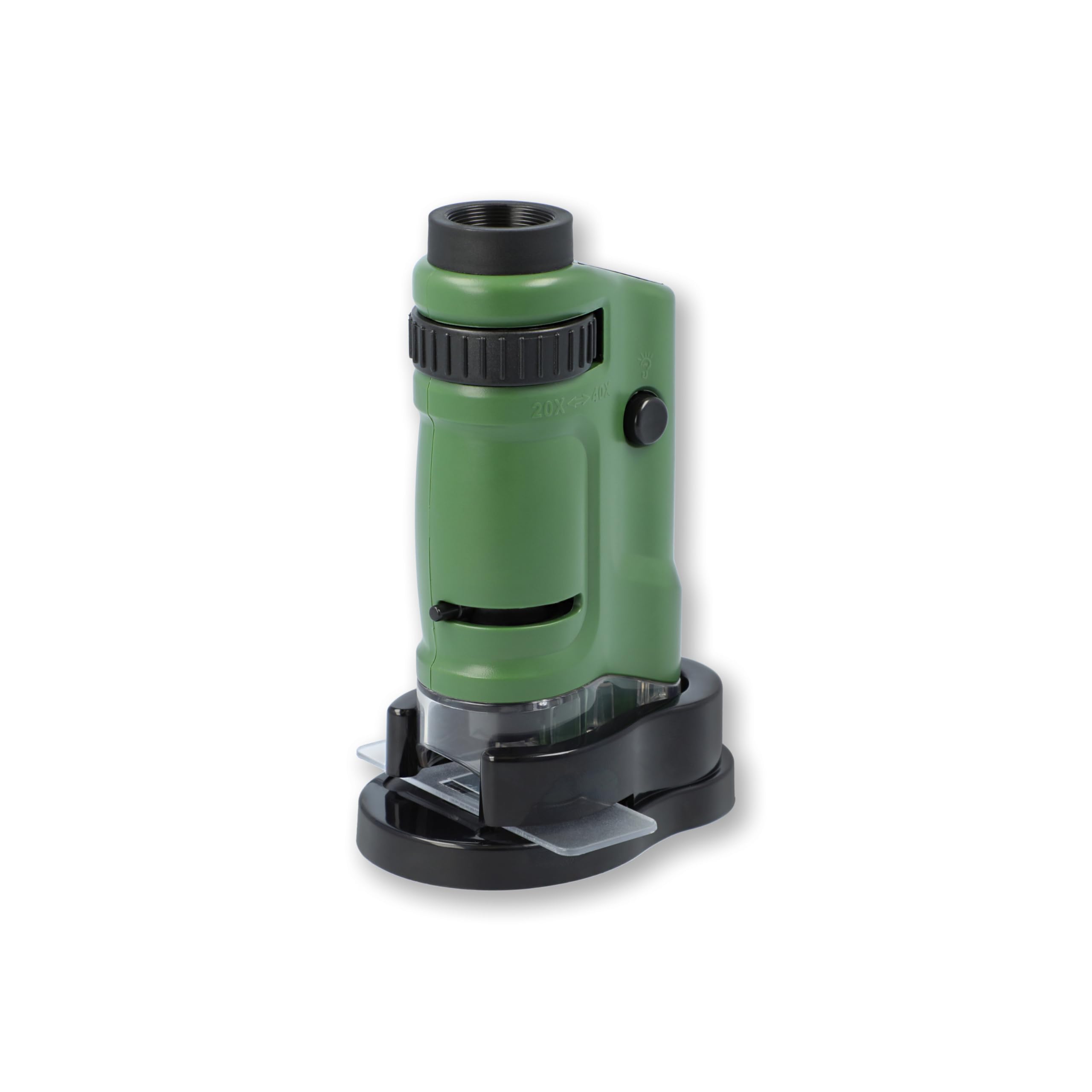 Carson MicroBrite MM-24 20x-40x Zoom LED Pocket Microscope with Slides & Stand
