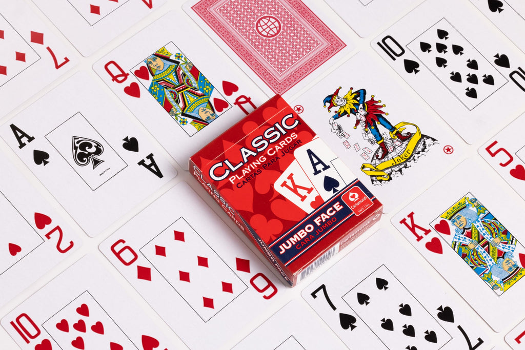 Cartamundi Jumbo Index Playing Cards 12 Pack – Red and Blue Casino Quality Bulk Decks