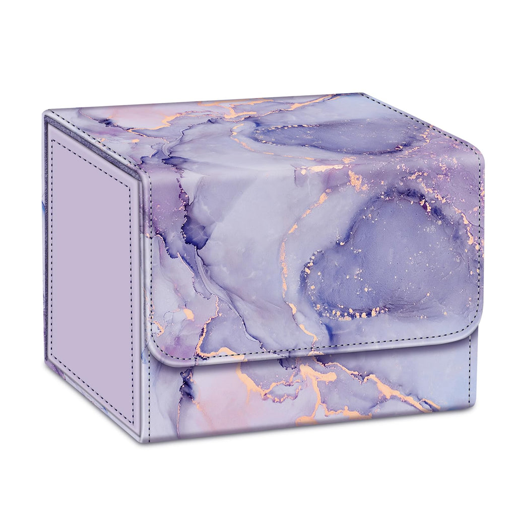 CaseBot Magnetic Card Deck Box - Lilac Marble - Holds 180+ Cards for MTG, Yugioh, TCG