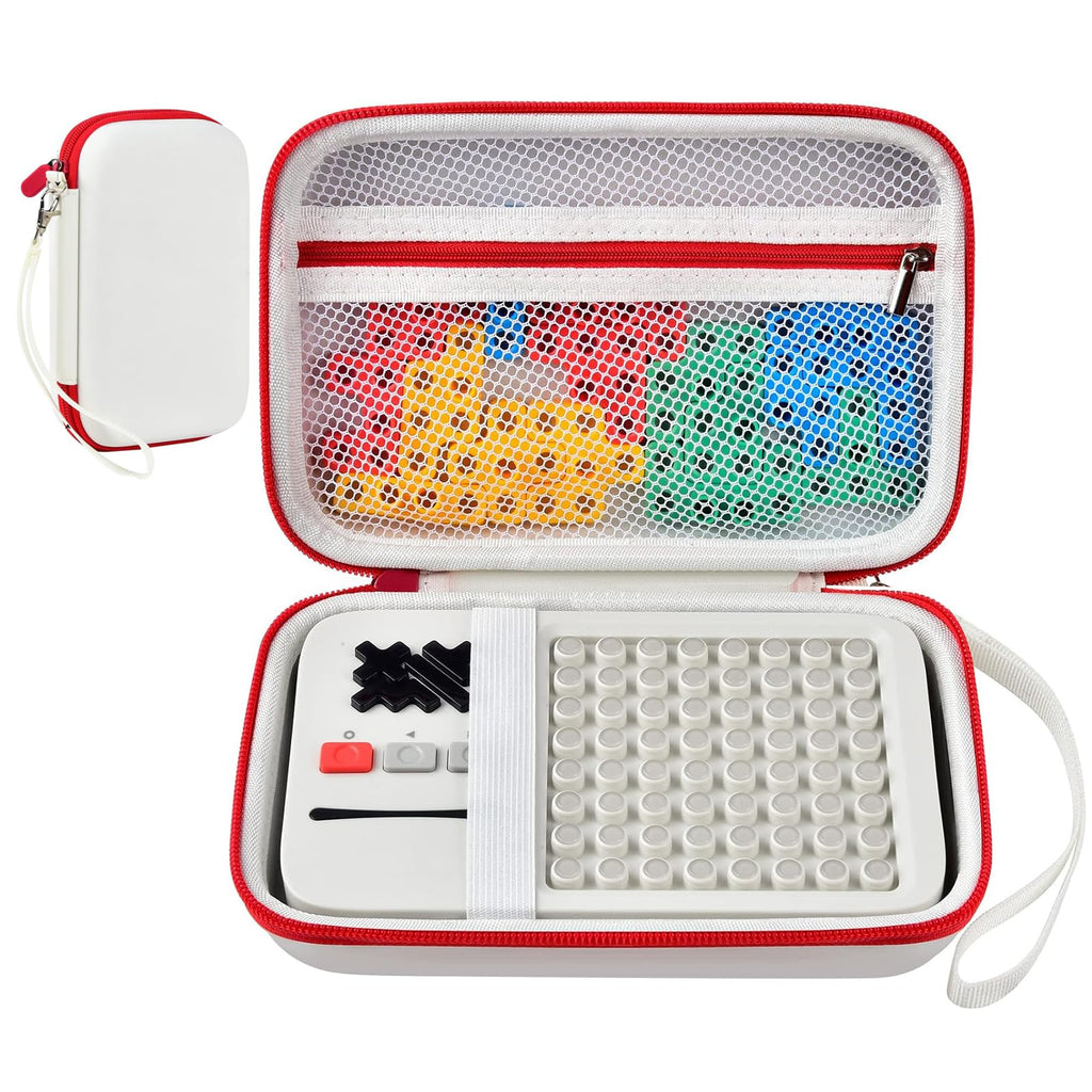 casmilee White Carrying Case for GiiKER Super Blocks and Super Slide Puzzle Games - Storage Organizer