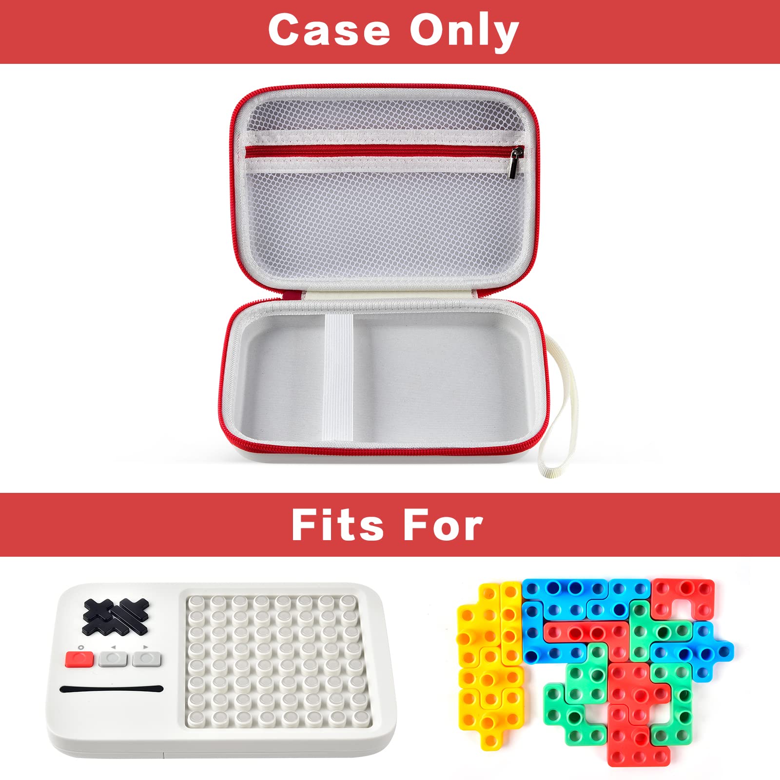 casmilee White Carrying Case for GiiKER Super Blocks and Super Slide Puzzle Games - Storage Organizer