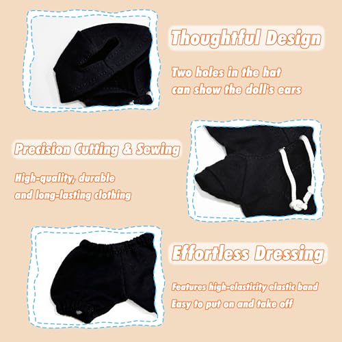 Casual Hoodie and Pants Outfit Set for 15/17cm LABUBU Doll – Black Set