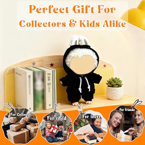 Casual Hoodie and Pants Outfit Set for 15/17cm LABUBU Doll – Black Set