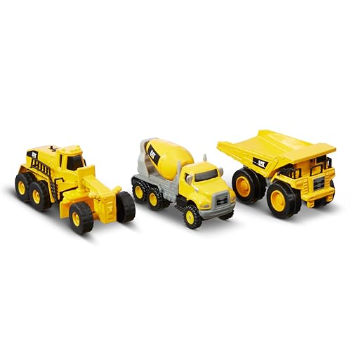 CAT Construction Die Cast Metal 3-Pack: Dump Truck, Cement Mixer, Grader – Ages 3+