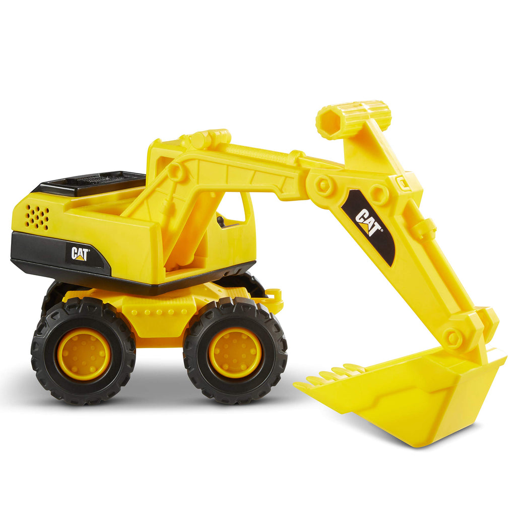 Cat Construction Fleet 10" Excavator Toy – Heavy-Duty Plastic, Working Boom & Free-Rolling Wheels for Toddlers Ages 2+