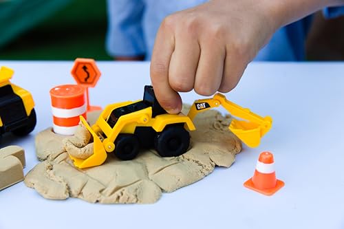 CAT Dig N' Build Dirt Playset with 10 oz Compound and 2 Vehicles for Kids Ages 3+
