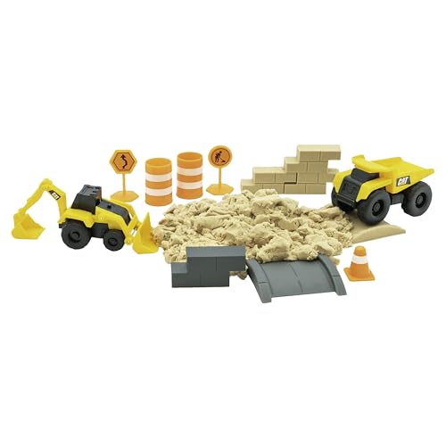 CAT Dig N' Build Dirt Playset with 10 oz Compound and 2 Vehicles for Kids Ages 3+