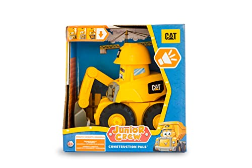 CAT Junior Crew Construction Pals Excavator Toy with Sounds and Animated Face for Ages 2+