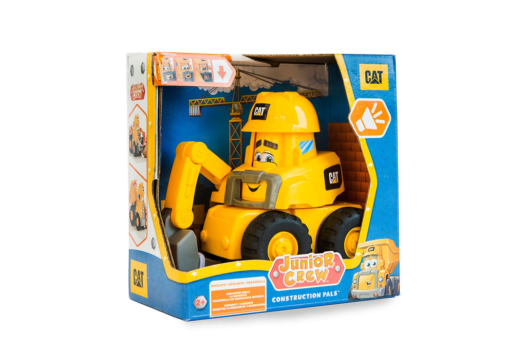 CAT Junior Crew Construction Pals Excavator Toy with Sounds and Animated Face for Ages 2+