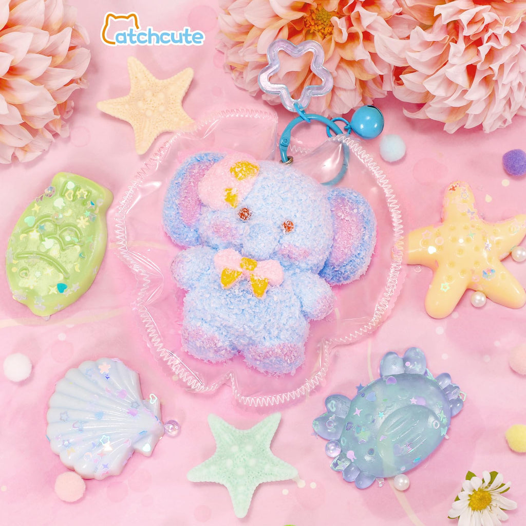 CatchCute 5-Pack Squishy Toys Set – Soft Silicone Elephant, Starfish, Crab & More for Stress Relief and Sensory Play