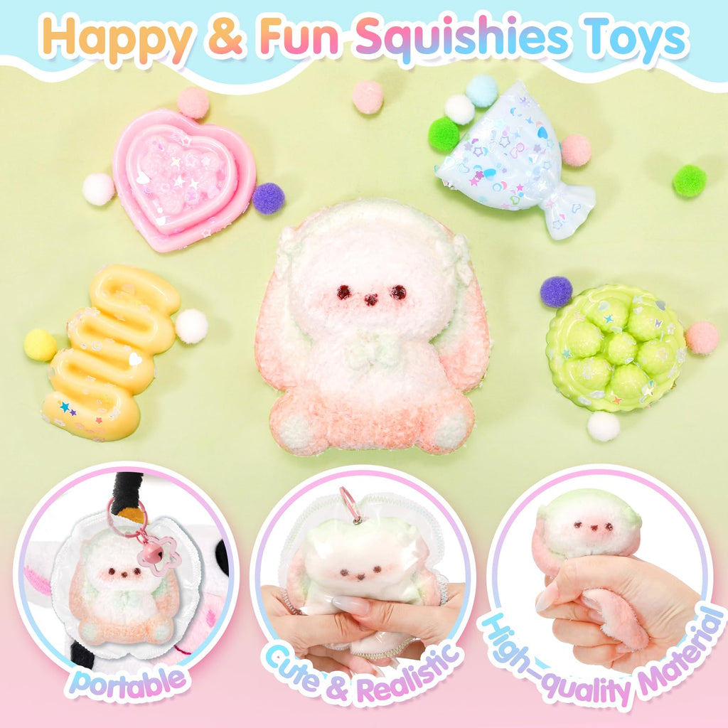 CatchCute 5-Piece Squishies Toy Set – Soft Squeeze Toys for Stress Relief, Sensory Fidget Toys for Kids and Adults