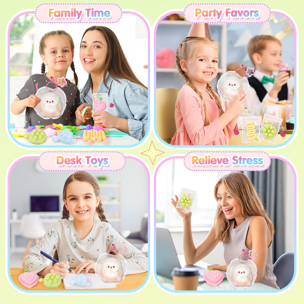 CatchCute 5-Piece Squishies Toy Set – Soft Squeeze Toys for Stress Relief, Sensory Fidget Toys for Kids and Adults