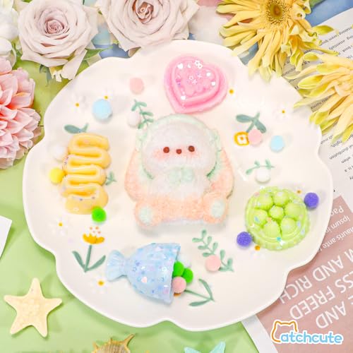 CatchCute 5-Piece Squishies Toy Set – Soft Squeeze Toys for Stress Relief, Sensory Fidget Toys for Kids and Adults