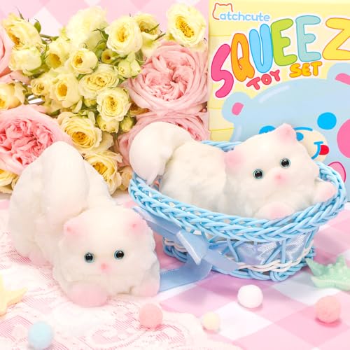 CatchCute Big Squeeze Cat Toy with Basket – Soft Squishy for Stress & Sensory Play