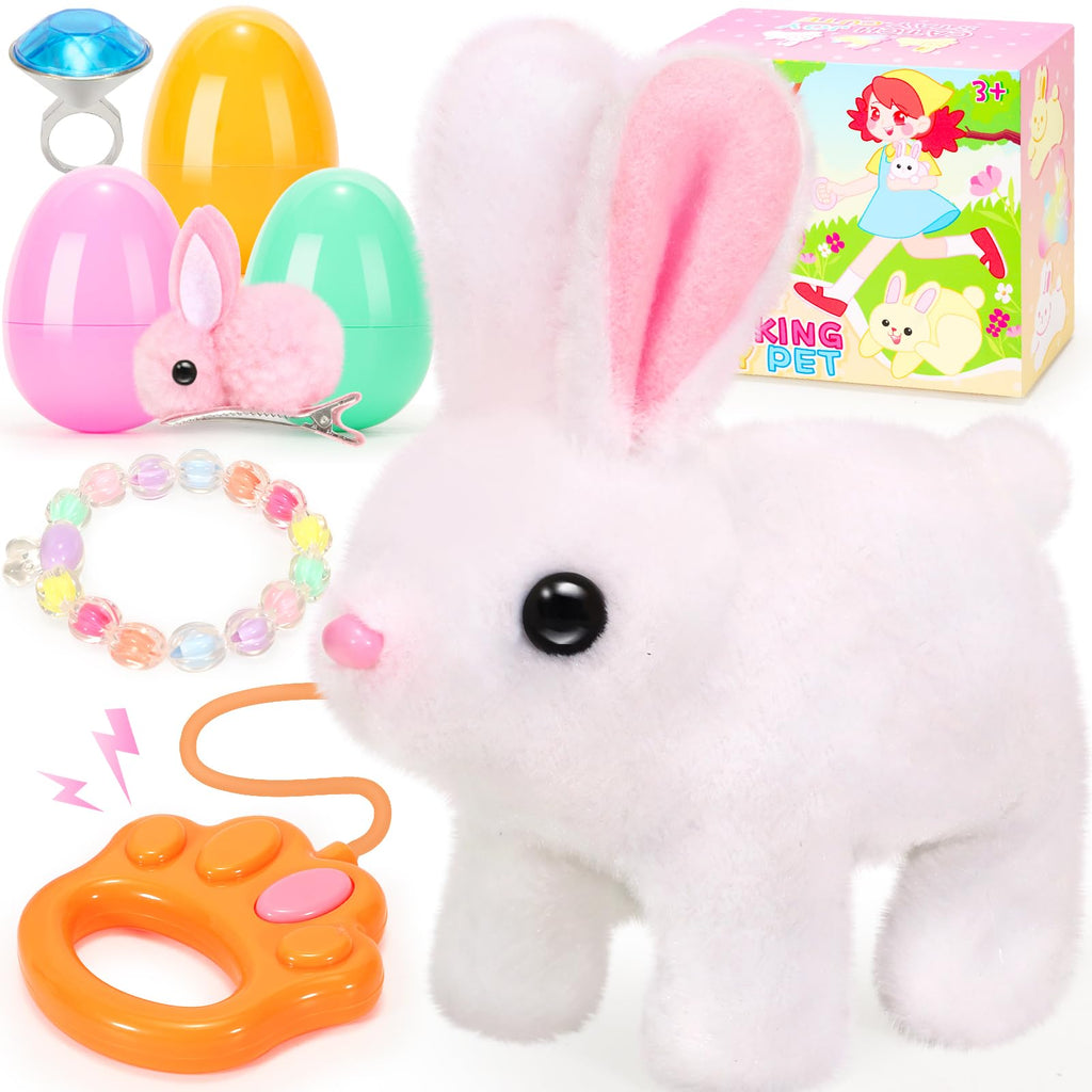 CatchCute Easter Hopping Plush Bunny Interactive Toy for Kids with Remote Control Leash