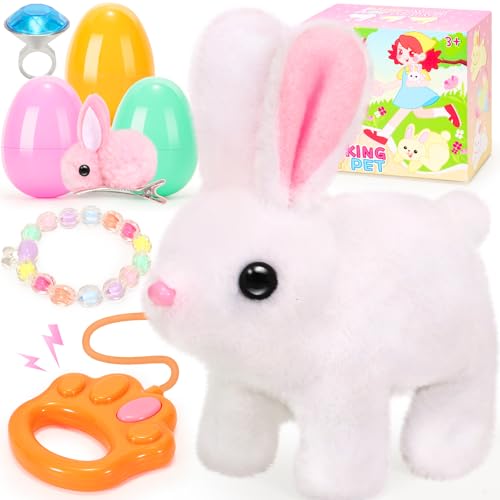 CatchCute Easter Hopping Plush Bunny Interactive Toy for Kids with Remote Control Leash