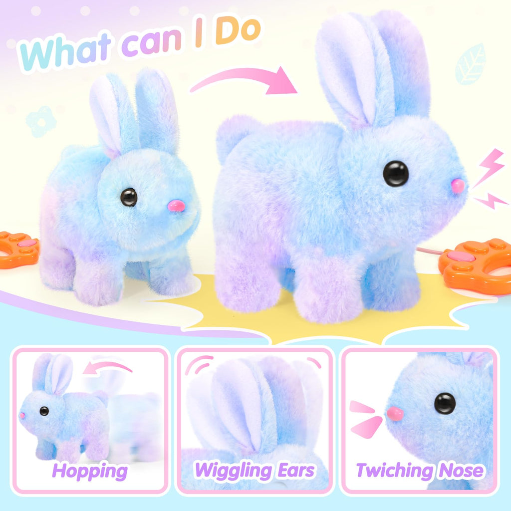 CatchCute Interactive Plush Bunny Toy with Remote Control - Walking, Sounds, Easter Gift for Toddlers