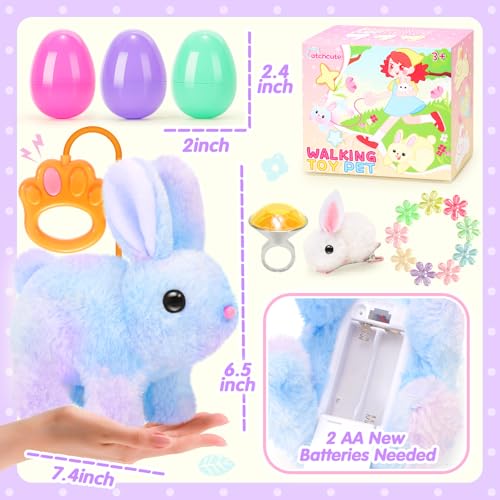 CatchCute Interactive Plush Bunny Toy with Remote Control - Walking, Sounds, Easter Gift for Toddlers