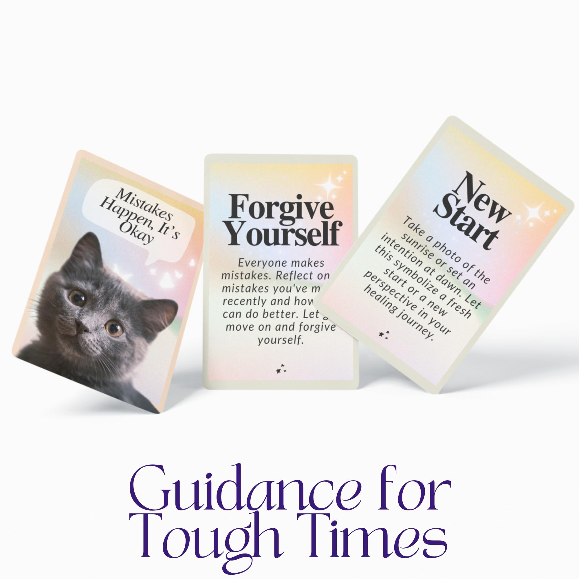 CATCHYOURDREAMS Cats for Comfort Affirmation Cards – 52 Inspirational Activities for Stress Relief & Grief Healing