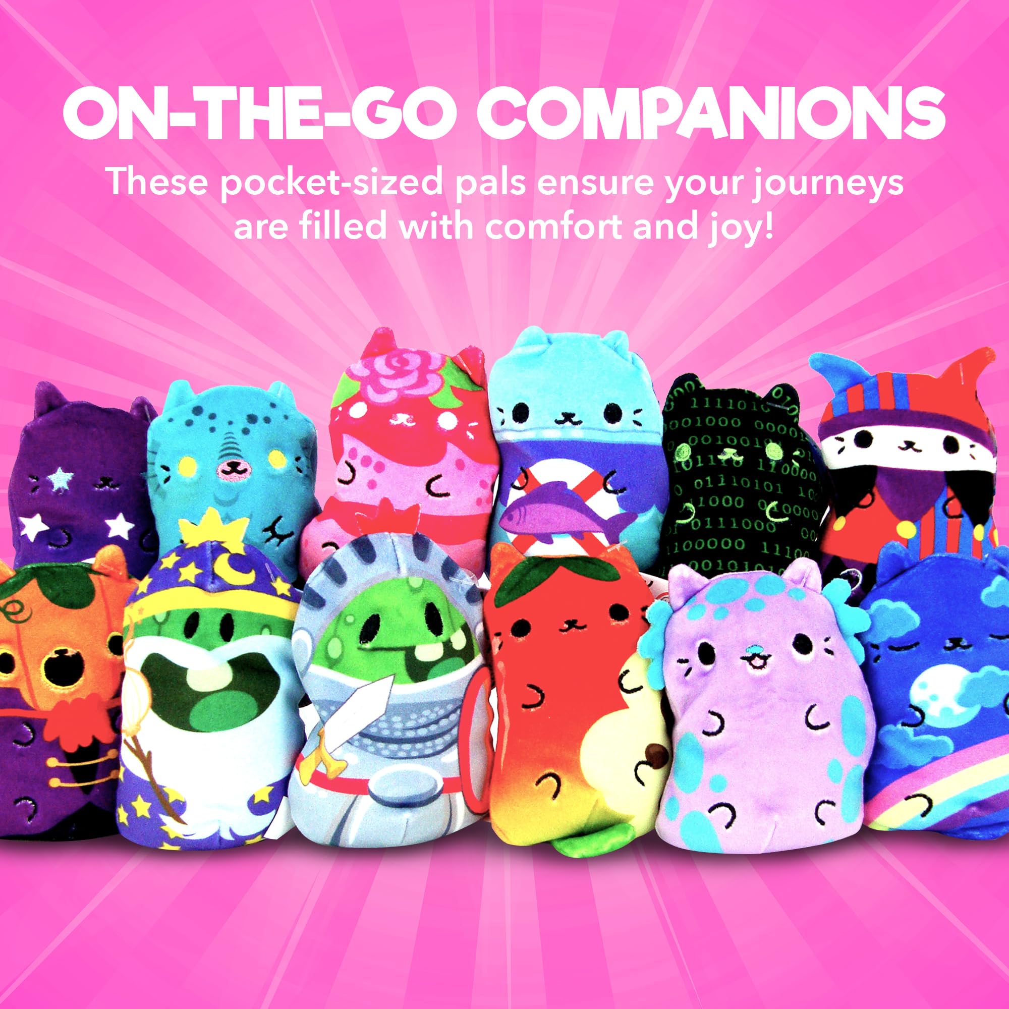 Cats vs Pickles 2-Pack Mystery Bags - Fuchsia Wave Bean Filled Plushies, Sensory Soft Blind Bags for Kids and Adults