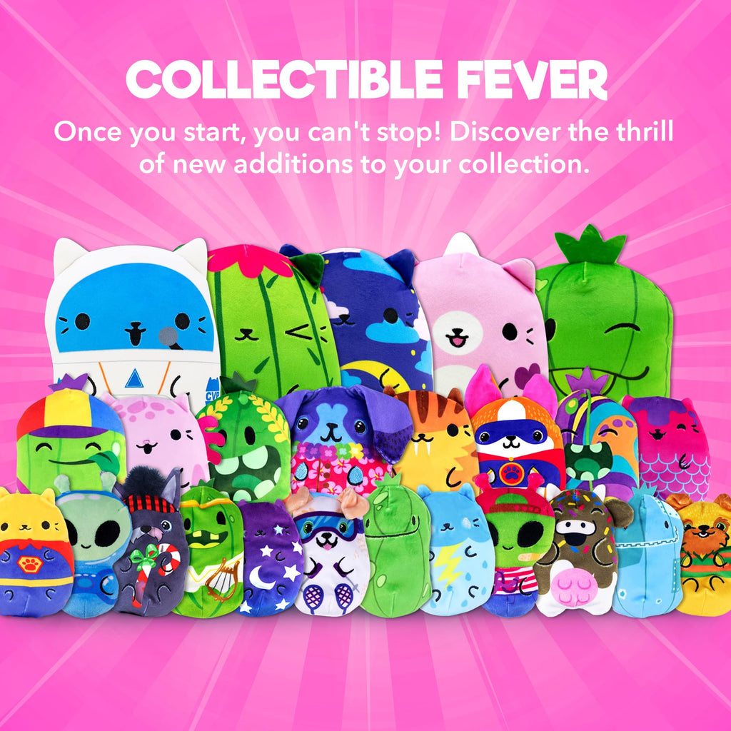 Cats vs Pickles 2-Pack Mystery Bags - Fuchsia Wave Bean Filled Plushies, Sensory Soft Blind Bags for Kids and Adults