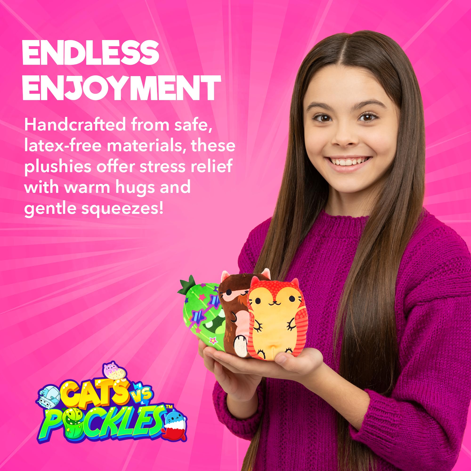 Cats vs Pickles Chonk Fuchsia Wave A Mystery Bag - 1 Pack, 6-Inch Plush, Blind Bag Collectible