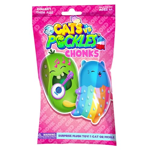 Cats vs Pickles Chonk Fuchsia Wave A Mystery Bag - 1 Pack, 6-Inch Plush, Blind Bag Collectible