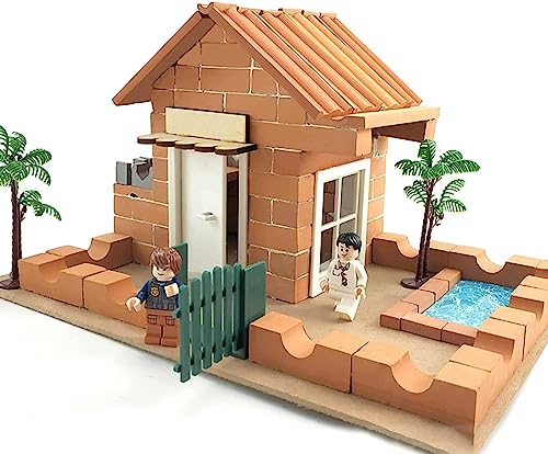 Cayway 420-Piece Mini Red Bricks for Dollhouse Diorama Landscaping Pottery Clay 11x6x2.5mm