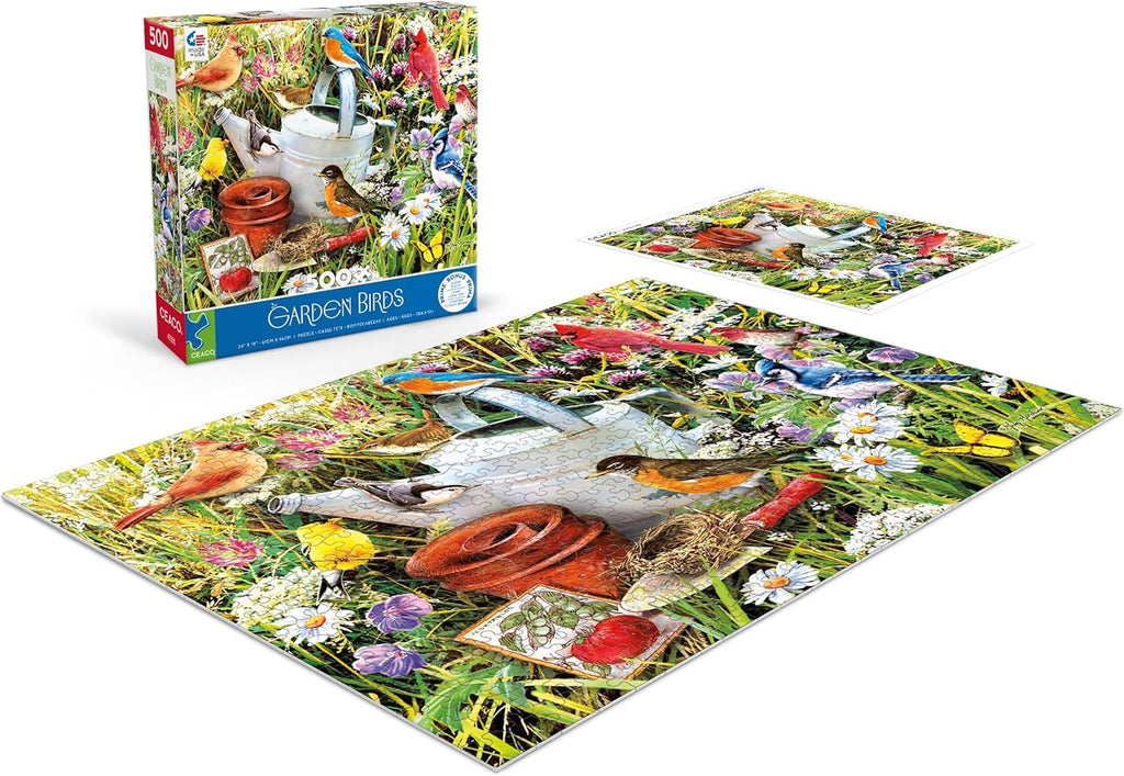 Ceaco Garden Birds 500 Piece Puzzle – 24x18 Inches, Includes Full-Color Poster
