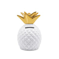 Ceramic Pineapple Piggy Bank - White, 5.3 Inch, Fun Money Saver for Kids and Adults