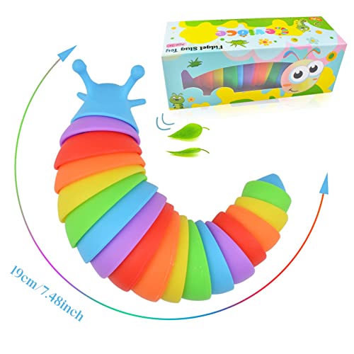 Cevioce 3-Pack Fidget Slug Toy – Cute 3D Articulated Sensory Toy for Stress Relief and Hand Exercise, Safe Plastic, for Kids and Adults