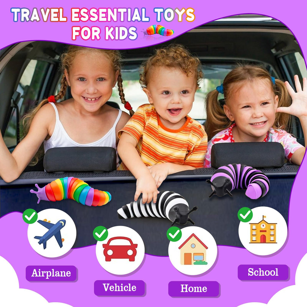 Cevioce Fidget Slug Toy 3-Pack – Sensory Toys for Autism, Stress Relief, and Travel