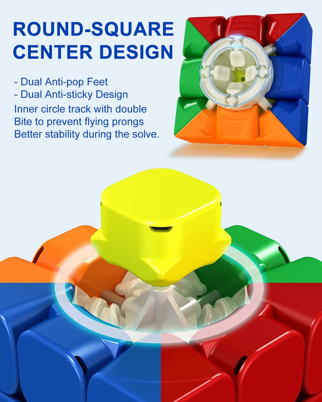 CFMOUR Magnetic Speed Cube 3x3 – 48 Magnets, MoYu RS3M Stickerless, Adjustable Tension, Brain Teaser Puzzle with Stand