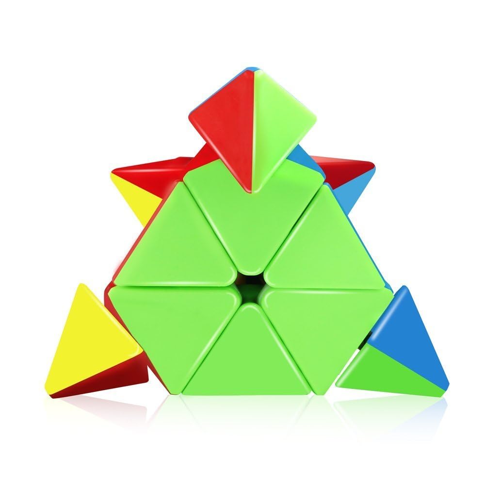 CFMOUR Speed Cube Set: 2x2, 3x3, and Pyramid – Stickerless ABS Puzzles for All Ages
