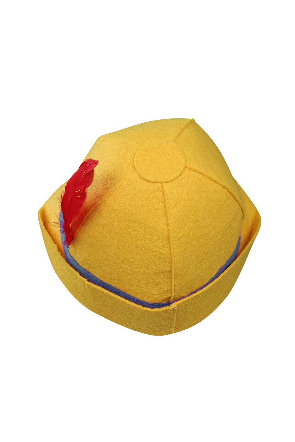 Chahouk Boys Puppet Hat with Feather – Yellow Cosplay Costume Hat for Kids & Toddlers, Halloween, Christmas & Party