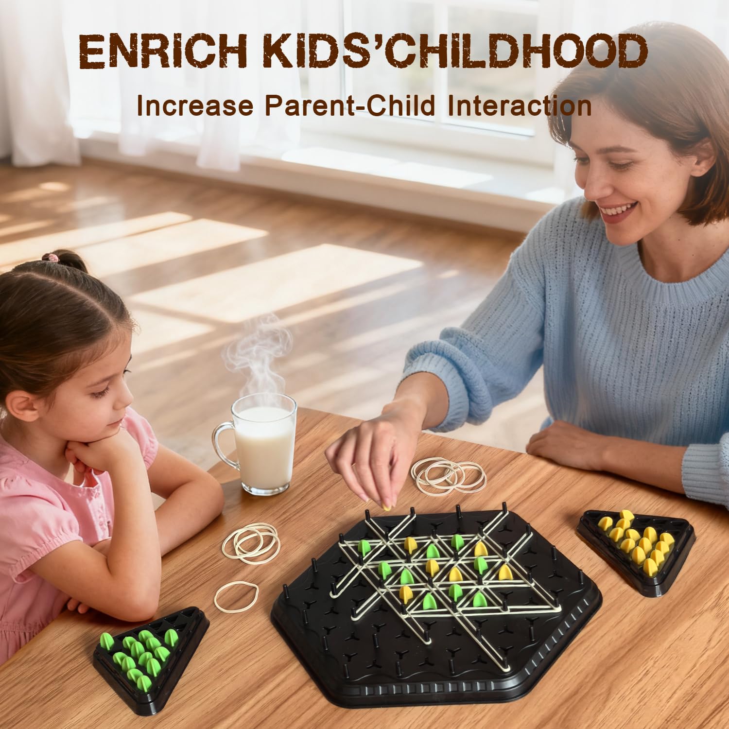 Chain Triangle Chess Game – Triggle Board Game for Family Game Night (Medium) – 2-4 Players