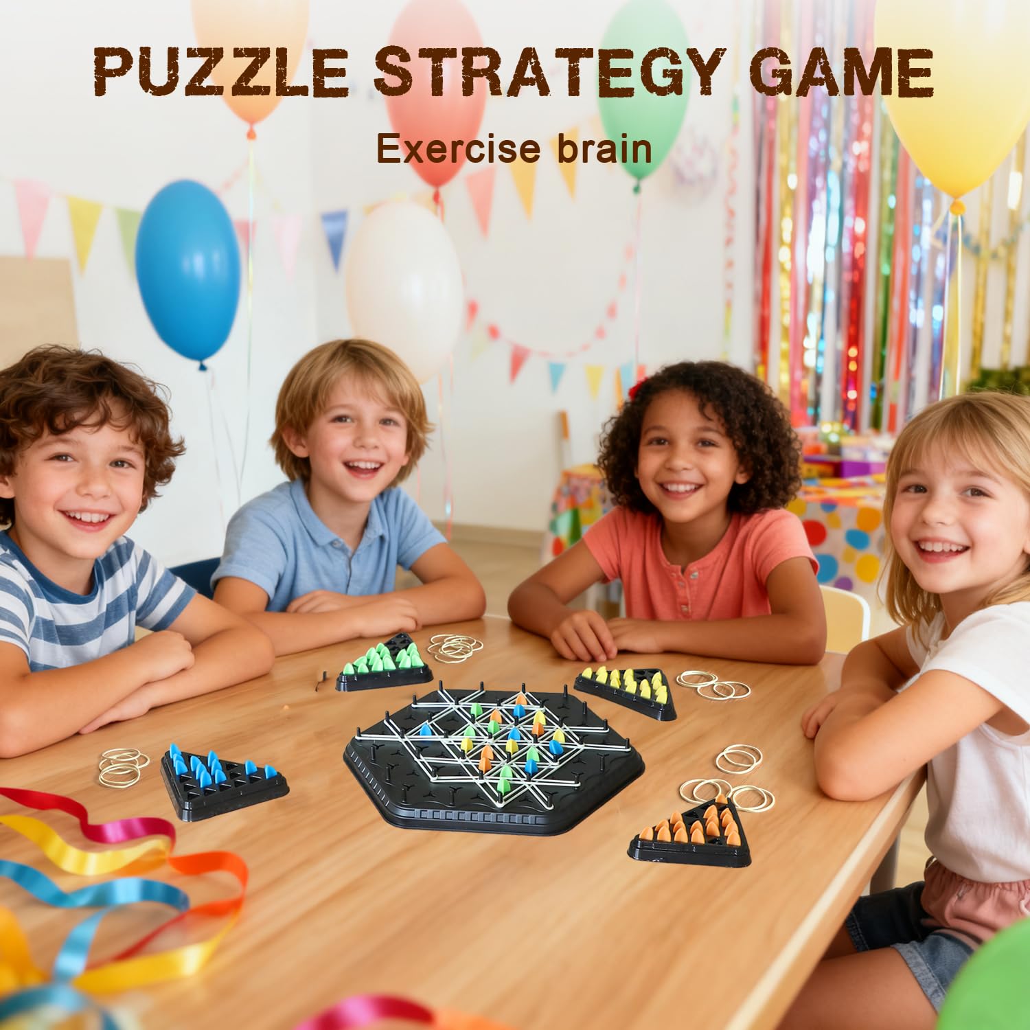 Chain Triangle Chess Game – Triggle Board Game for Family Game Night (Medium) – 2-4 Players
