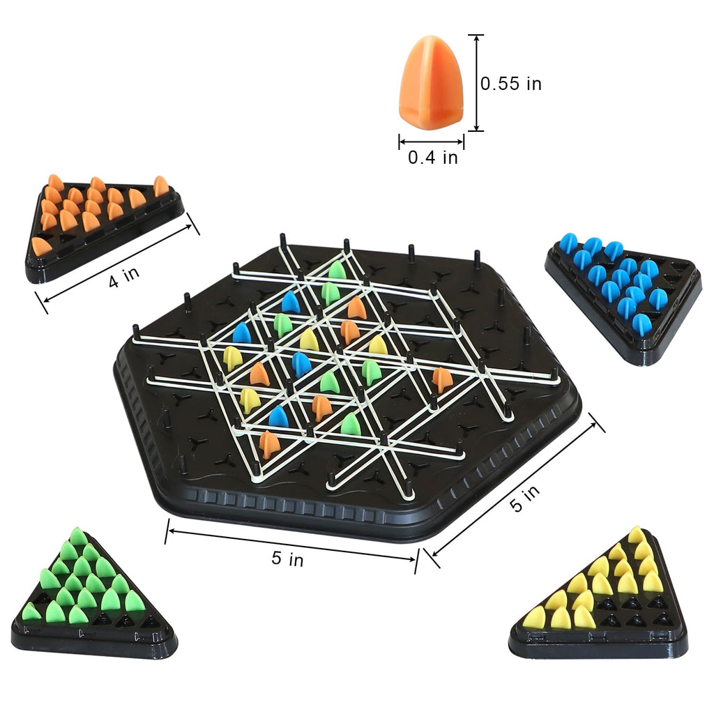 Chain Triangle Chess Game – Triggle Board Game for Family Game Night (Medium) – 2-4 Players