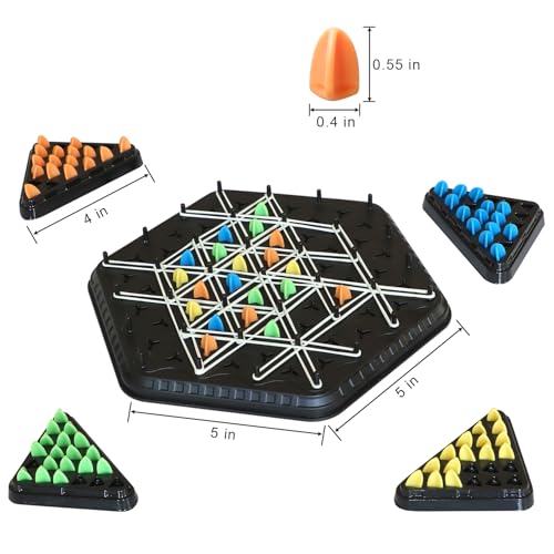 Chain Triangle Chess Game – Triggle Board Game for Family Game Night (Medium) – 2-4 Players