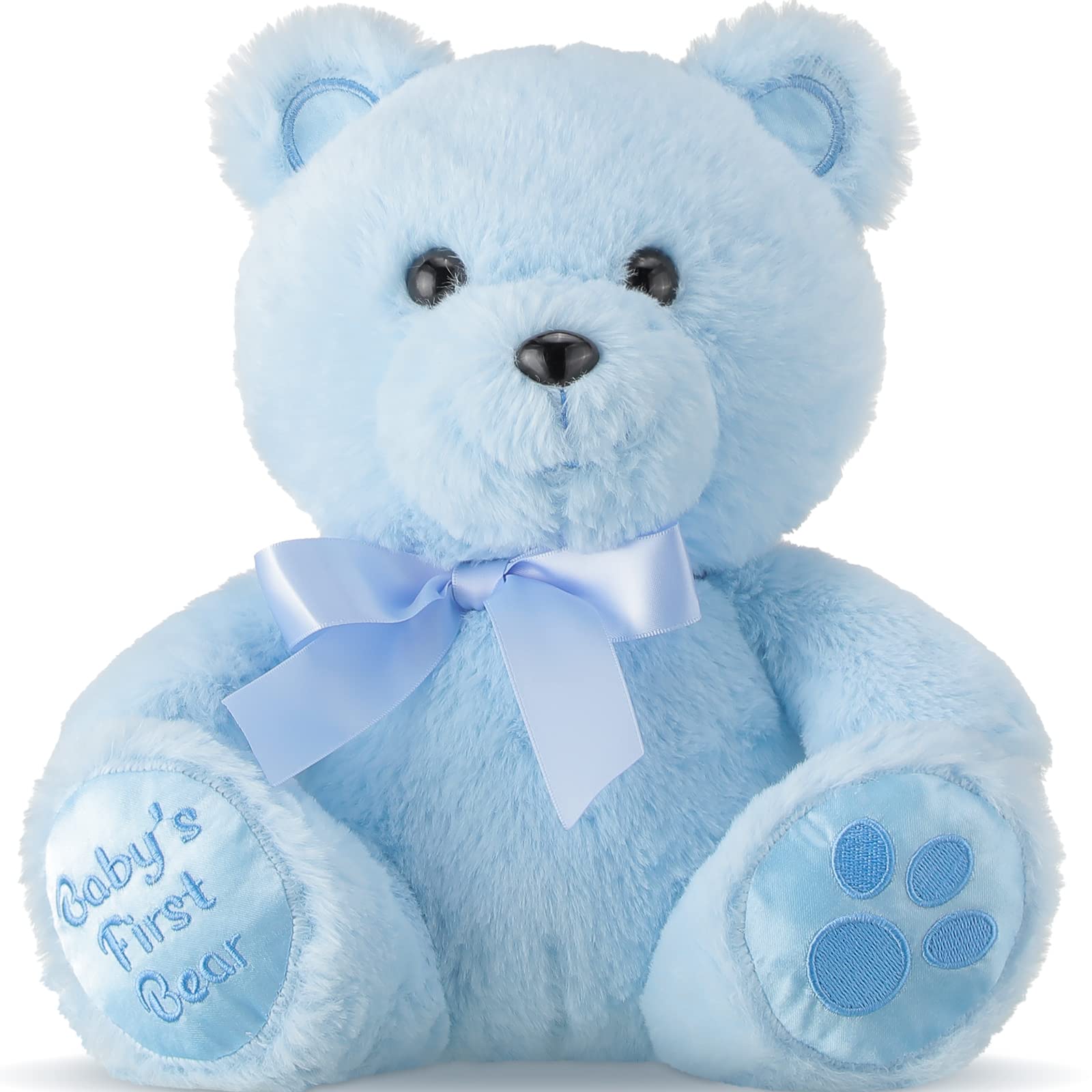 Chalyna 10 Inch Stuffed Bear Plush Toy - Soft Blue Teddy for Baby Shower & Birthday Gifts