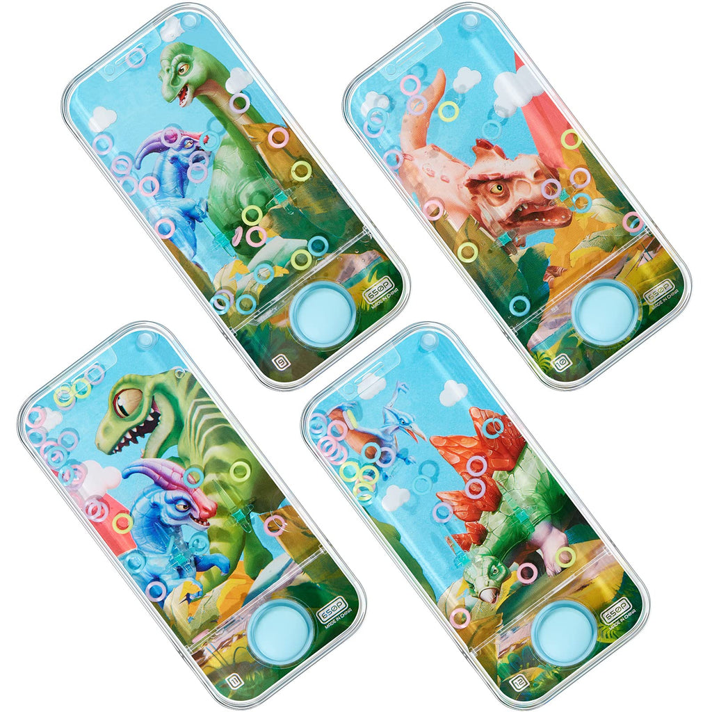 Chalyna 4-Pack Handheld Water Games - Retro Ring Toss Toys for Travel, Party Favors, Stress Relief (Animal Style)