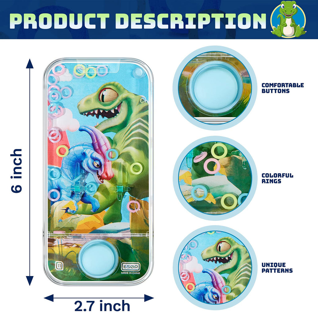 Chalyna 4-Pack Handheld Water Games - Retro Ring Toss Toys for Travel, Party Favors, Stress Relief (Animal Style)