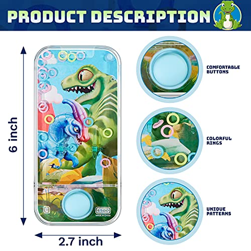 Chalyna 4-Pack Handheld Water Games - Retro Ring Toss Toys for Travel, Party Favors, Stress Relief (Animal Style)