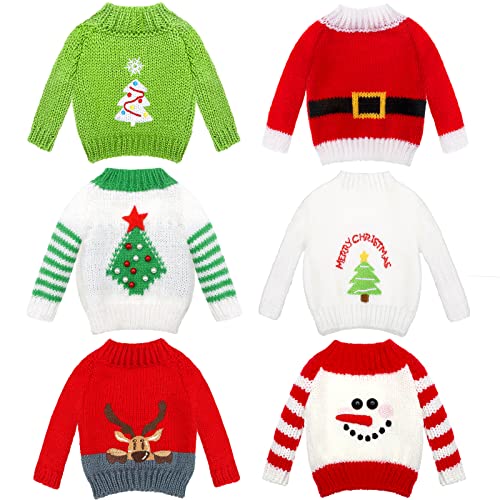 Chalyna 6-Piece Christmas Doll Sweater Set – Handmade Fabric Outfits for 11-12 Inch Dolls
