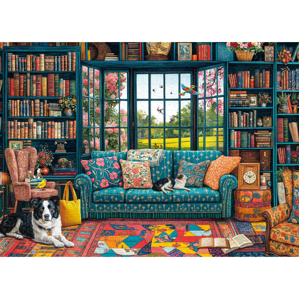 Chalzidar 1000-Piece Cozy Study Jigsaw Puzzle – 27.5x19.7 Inches with 1:1 HD Poster, Perfect Interlocking, No Dust, Stress Relief, Gift for Adults