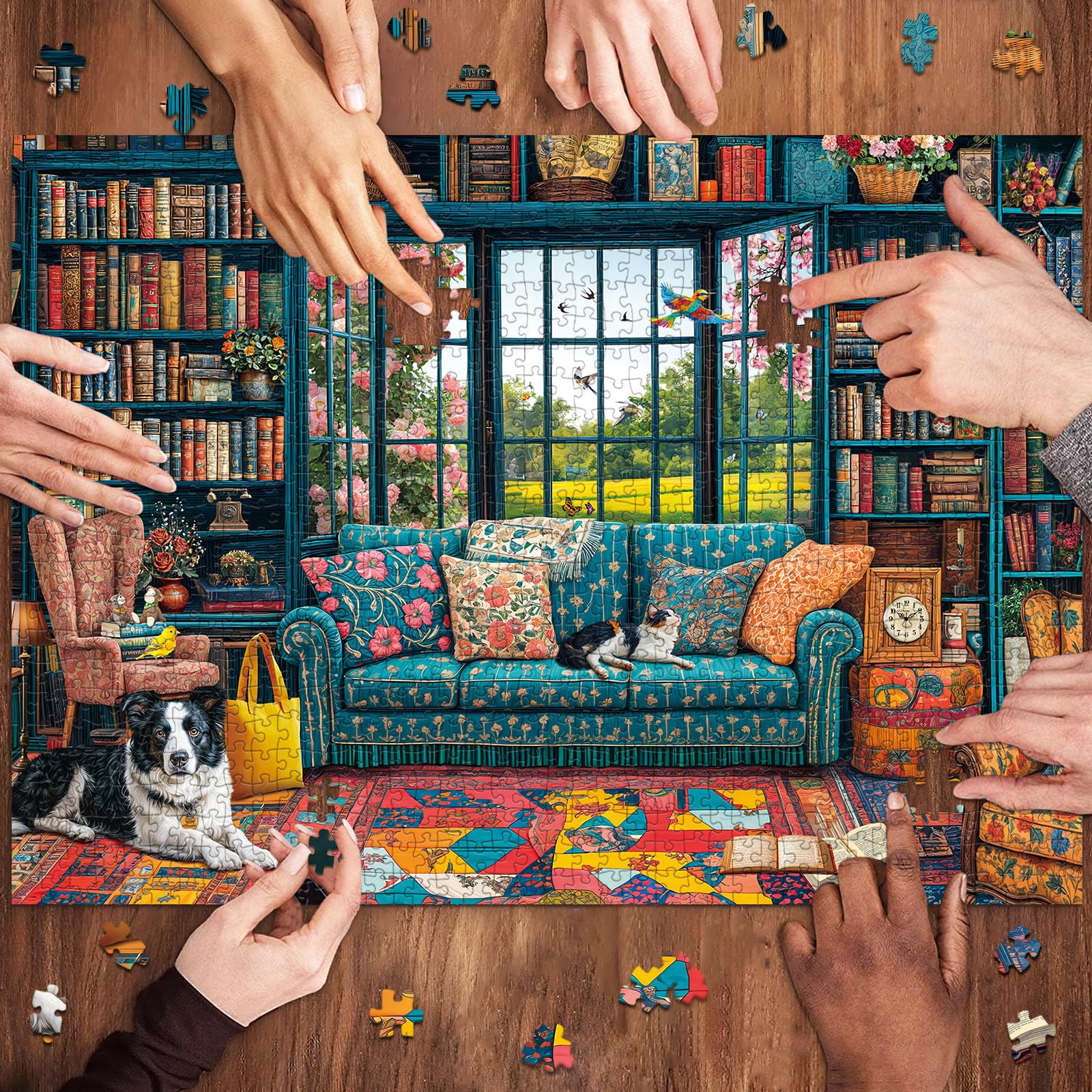 Chalzidar 1000-Piece Cozy Study Jigsaw Puzzle – 27.5x19.7 Inches with 1:1 HD Poster, Perfect Interlocking, No Dust, Stress Relief, Gift for Adults