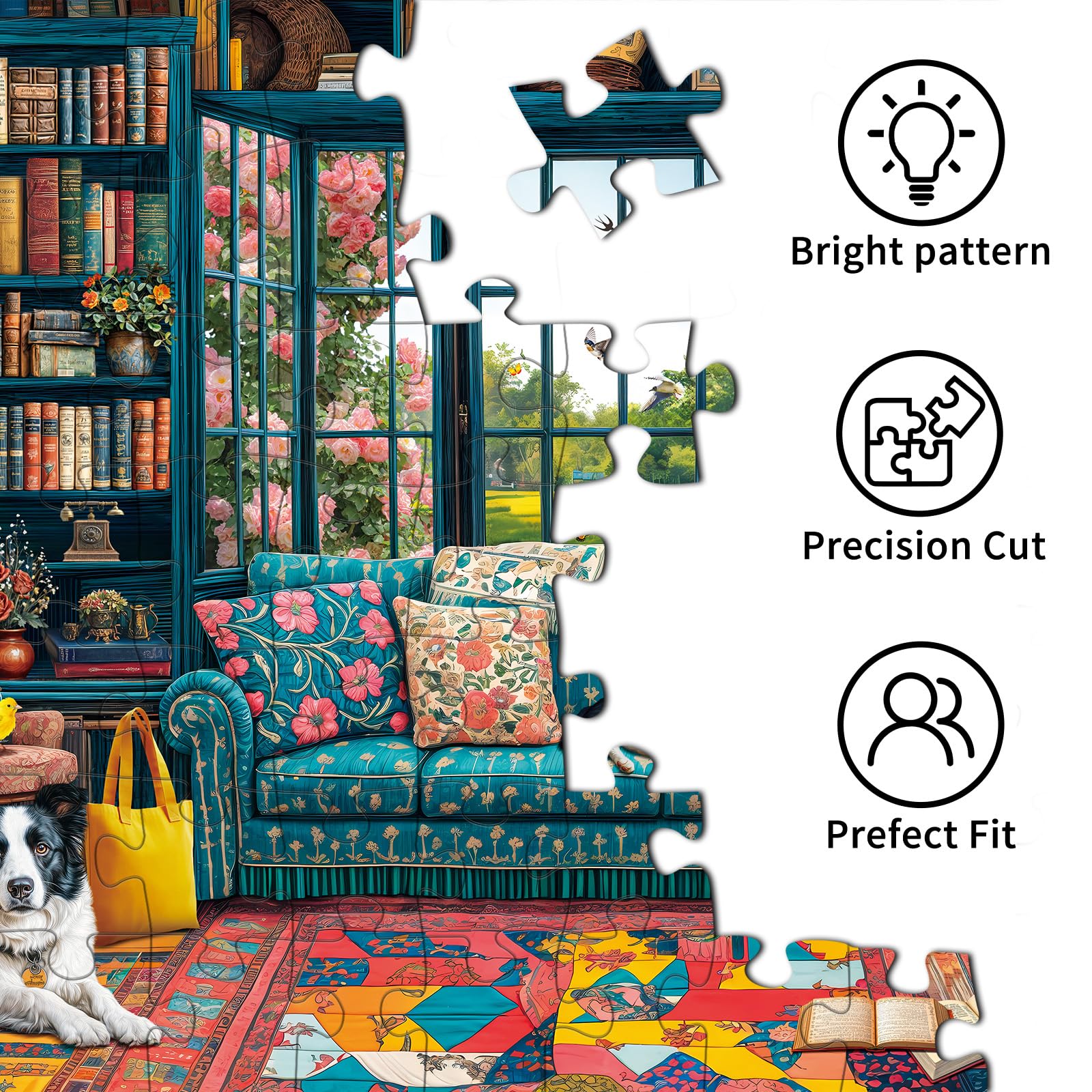 Chalzidar 1000-Piece Cozy Study Jigsaw Puzzle – 27.5x19.7 Inches with 1:1 HD Poster, Perfect Interlocking, No Dust, Stress Relief, Gift for Adults