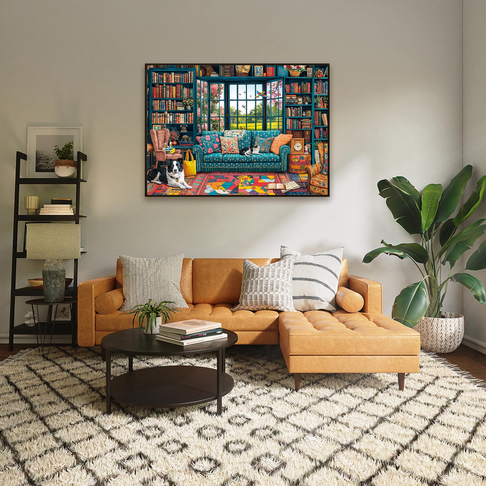 Chalzidar 1000-Piece Cozy Study Jigsaw Puzzle – 27.5x19.7 Inches with 1:1 HD Poster, Perfect Interlocking, No Dust, Stress Relief, Gift for Adults