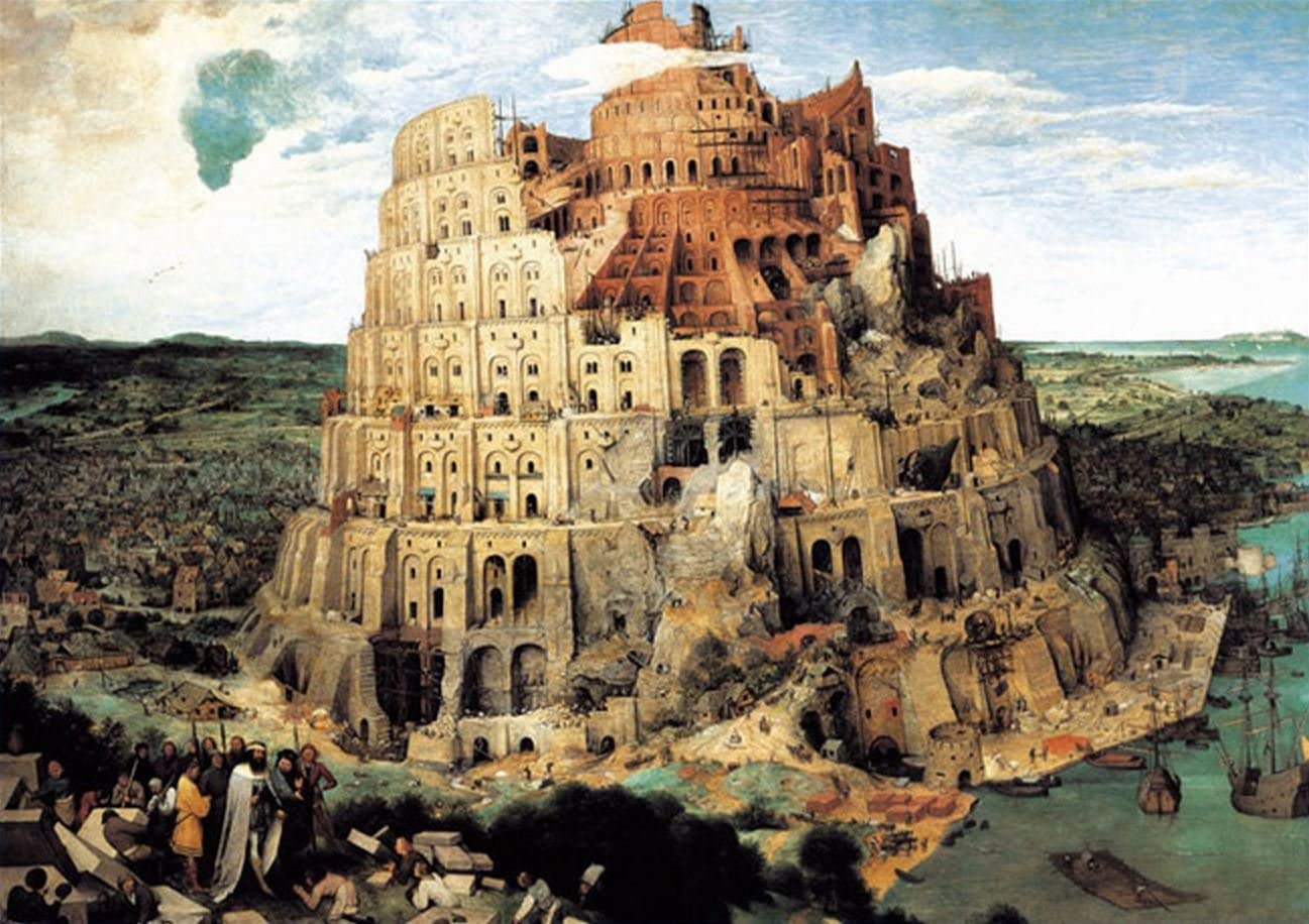CHAMBERART 1000 Piece Jigsaw Puzzle – The Tower of Babel, 29x20 Inches, Eco-Friendly, Includes Poster and Glue