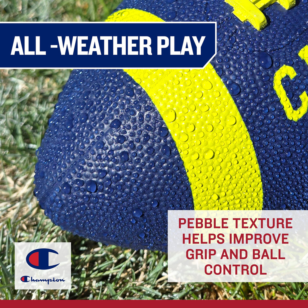 Champion Blitz All-Weather Rubber Football – Includes Pump, Multiple Sizes for Youth & Adults